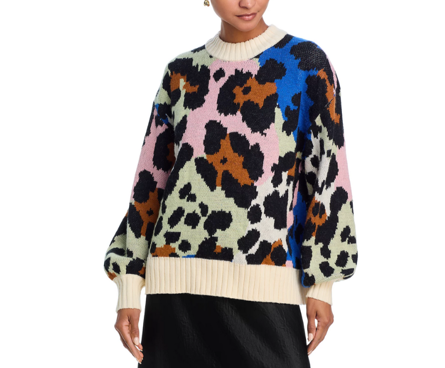 FARM Rio Colorful Leopard Knit Sweaters MSRP $230