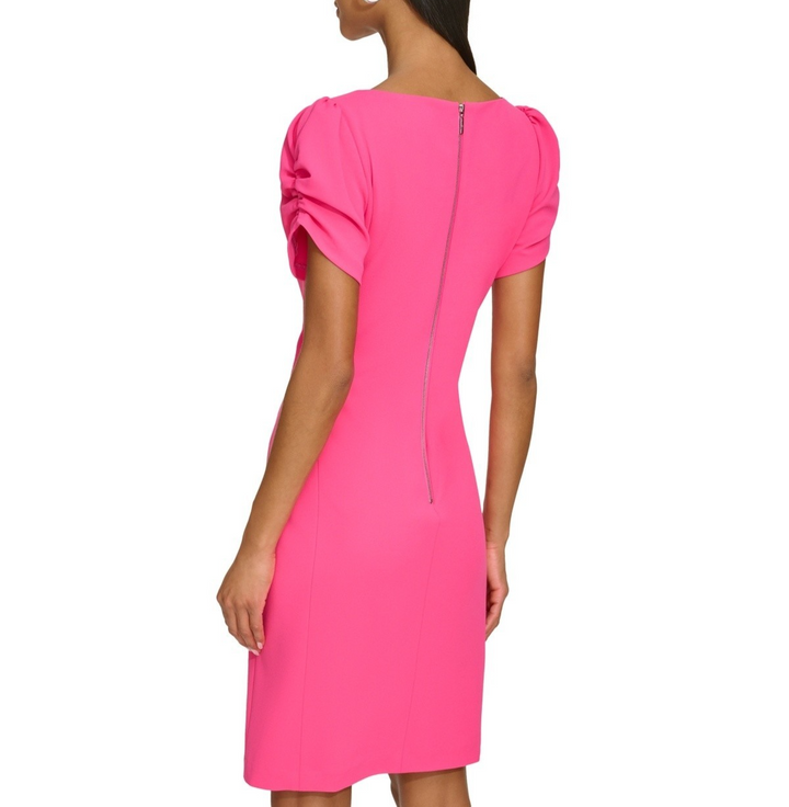 KARL LAGERFELD PARIS Women's Puff-Sleeve Sheath Dress MSRP $128