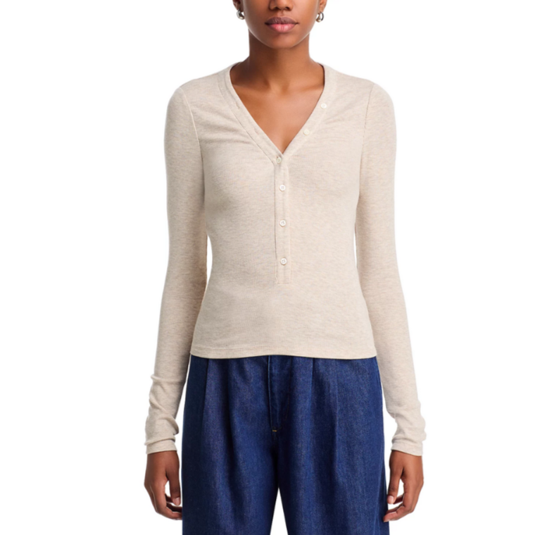 FRAME Slinky Henley Top MSRP $188