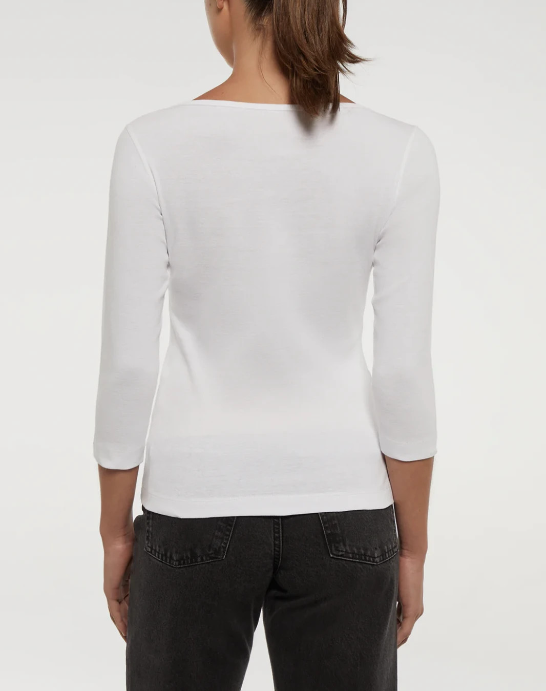 Three Dots Women's Boat-Neck 3/4-Sleeve T-Shirt MSRP $55