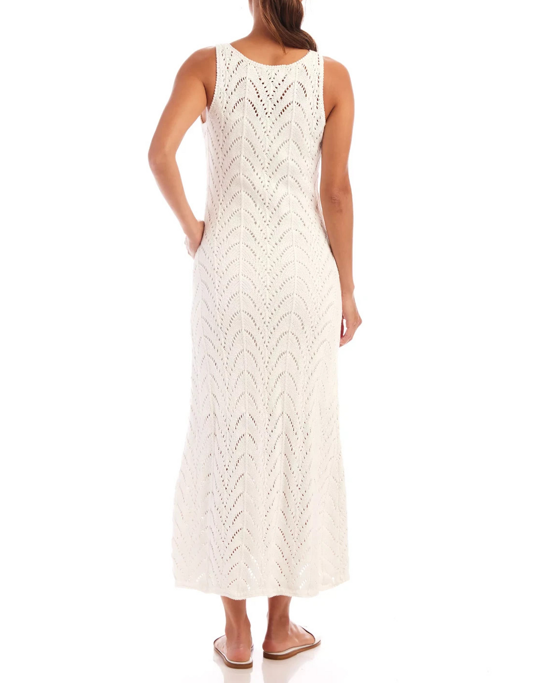 Karen Kane Flowy Crochet Midi Dress MSRP $188