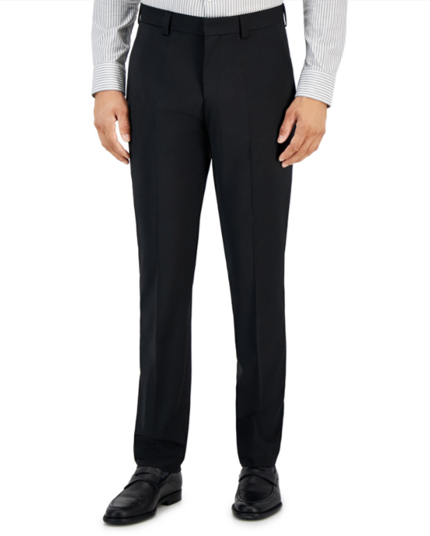 HUGO by Hugo Boss Modern-Fit Solid Wool-Blend Suit Trousers MSRP $198