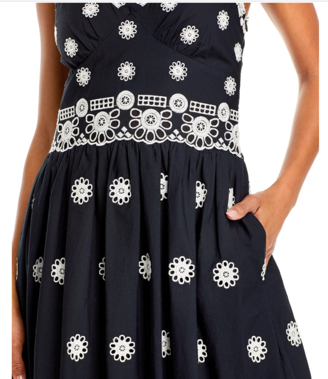 Sea Elysse Embroidered Midi Dress MSRP $395