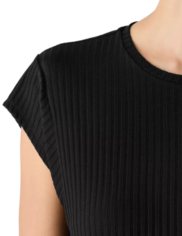Eileen Fisher Round Neck Rib Knit Dress MSRP $178