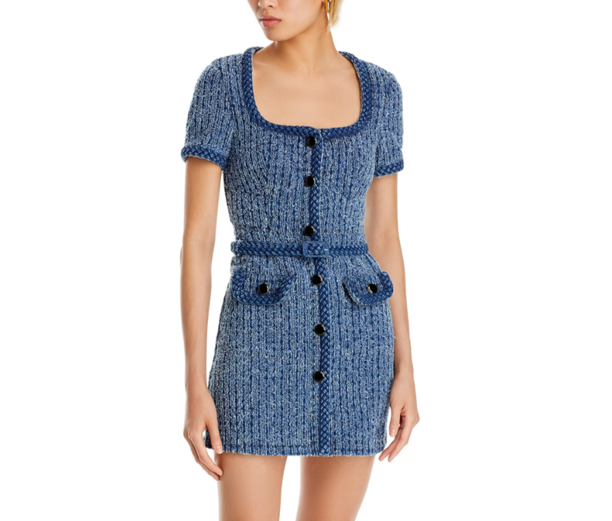Self-Portrait Braided Trim Textured Dress MSRP $440