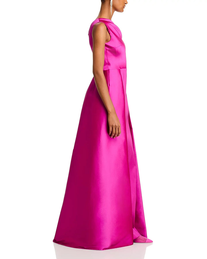 Teri Jon by Rickie Freeman Crepe One Shoulder Gown MSRP $1080