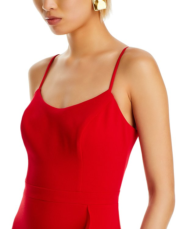 AQUA Scuba Crepe Side Ruffle Dress MSRP $248