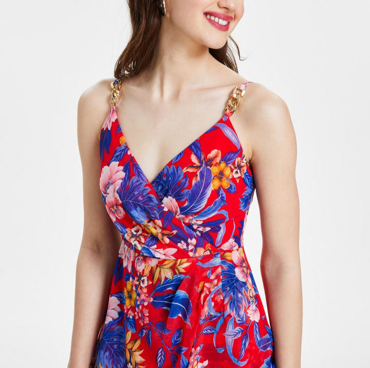 Siena Floral Print Sleeveless High-Low Maxi Dress MSRP $128