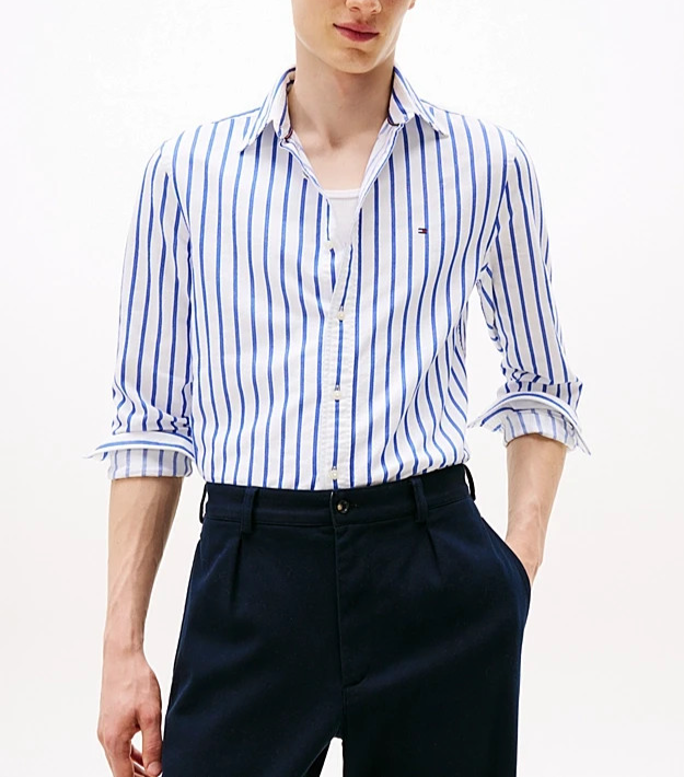 Multi regular fit stripe oxford shirt for men MSRP $99