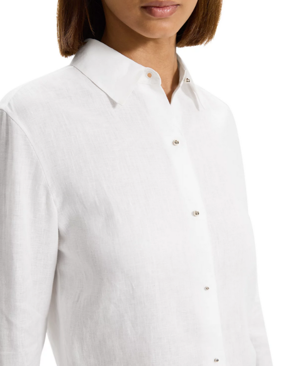 Theory Linen Cropped Shirt MSRP $195