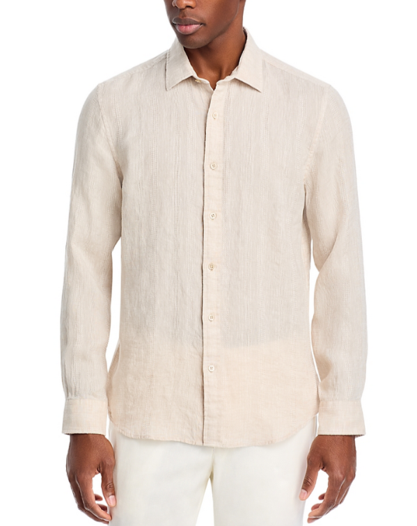 The Men Store Tonal Stitch Standard Fit Linen Shirt MSRP $128