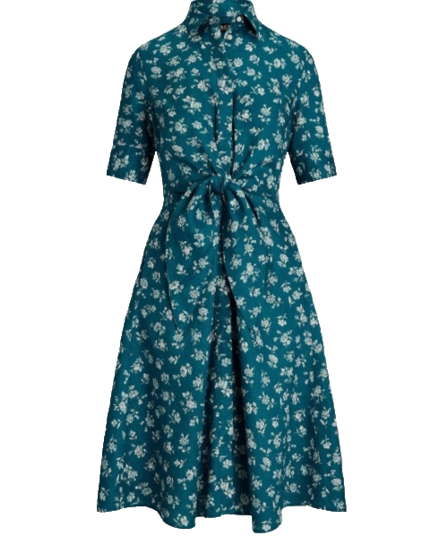 Lauren Ralph Lauren Plus Size Linen Floral Belted Shirt Dress MSRP $185