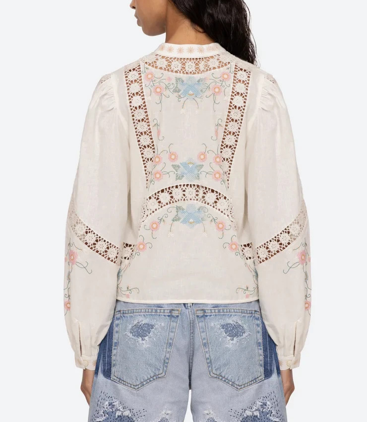 Sea Vesna Embroidered Blouse MSRP $395