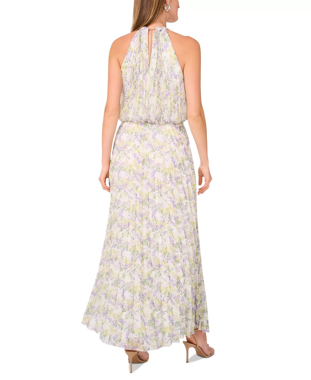 MSK Women's Bloused-Waist Pleated Floral-Print Dress MSRP $129