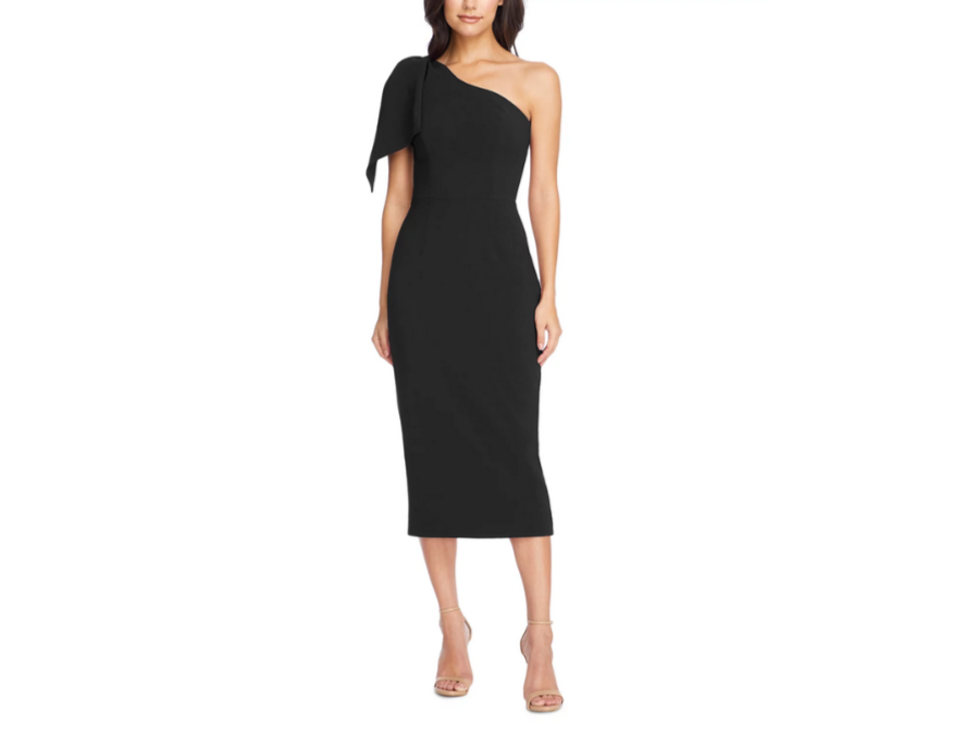 Dress the Population Tiffany One Shoulder Midi Dress MSRP $148