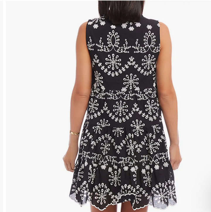Karen Kane Cotton Eyelet Tiered Mini Dress MSRP $168 Size S