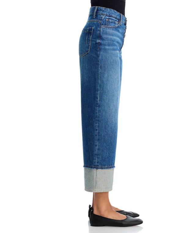 Derek Lam 10 Crosby Simona High Rise Cuff Straight Jeans MSRP $275