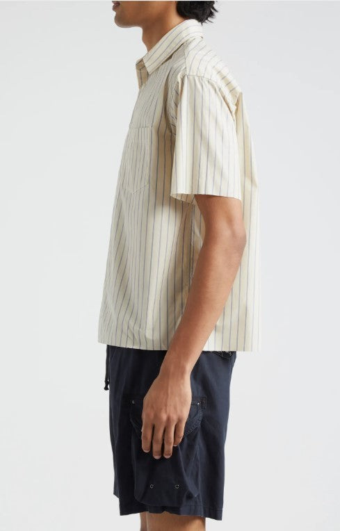 John Elliott Printed Poplin Short Sleeve Shirt MSRP $348