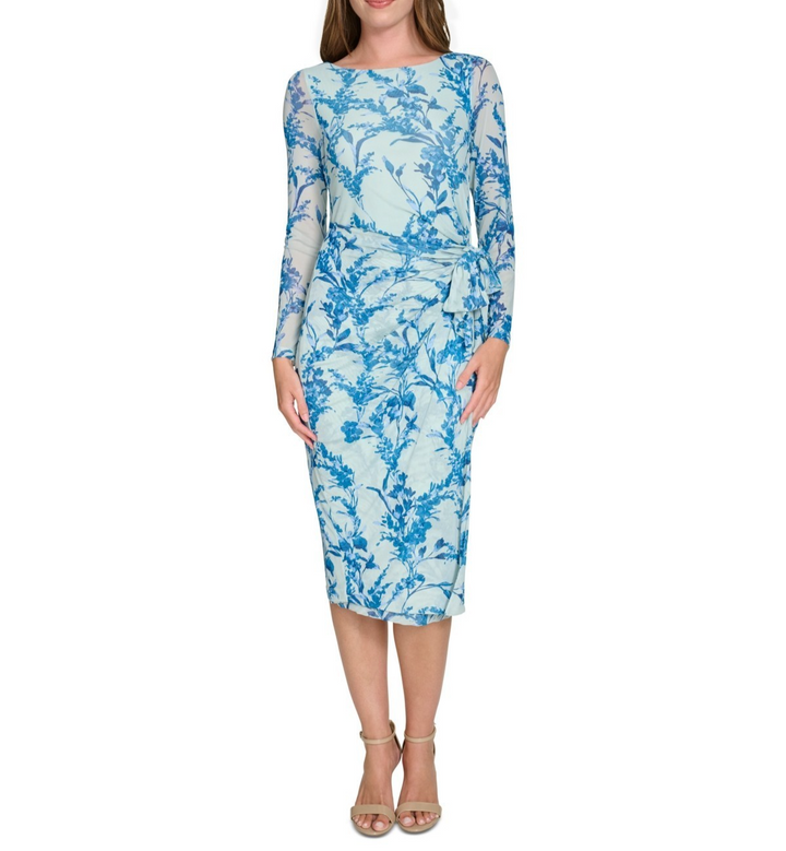Tommy Hilfiger Women's Floral-Print Mesh Sheath Dress MSRP $119