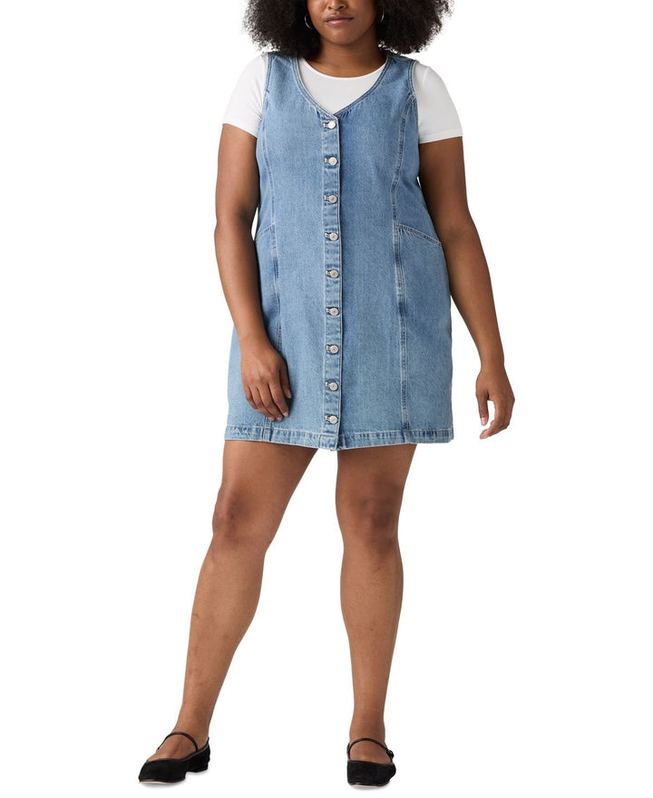 Levi's Plus Size Vianna Cotton V-Neck Vest Dress MSRP $69.95