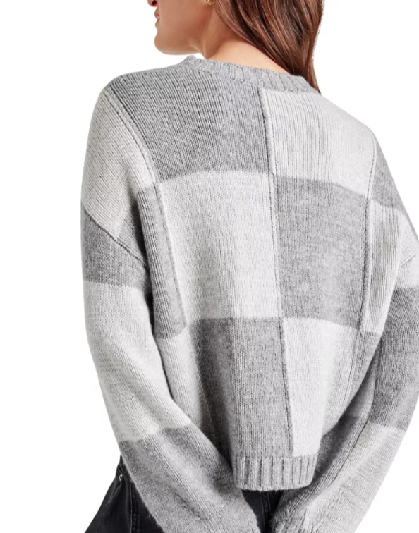 Splendid Kit Color Blocked Checkerboard Sweater MSRP $158