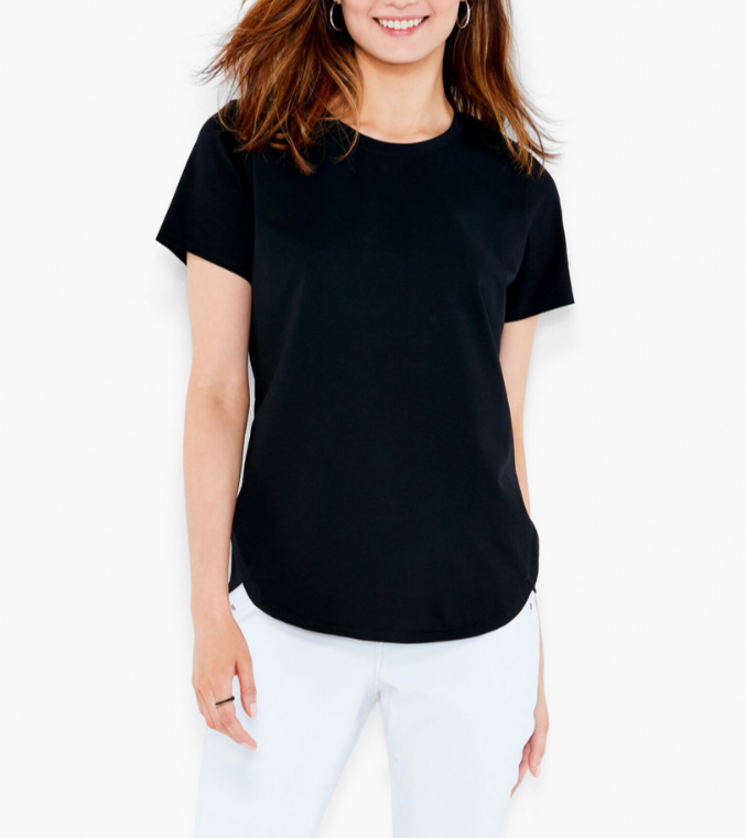 NZT BY NIC+ZOE Crewneck Shirttail Tee MSRP $68 Size XS