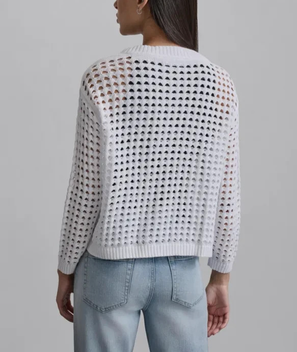 DKNY Jeans Women's Open-Stitch Drop-Shoulder Cardigan Sweater MSRP $69