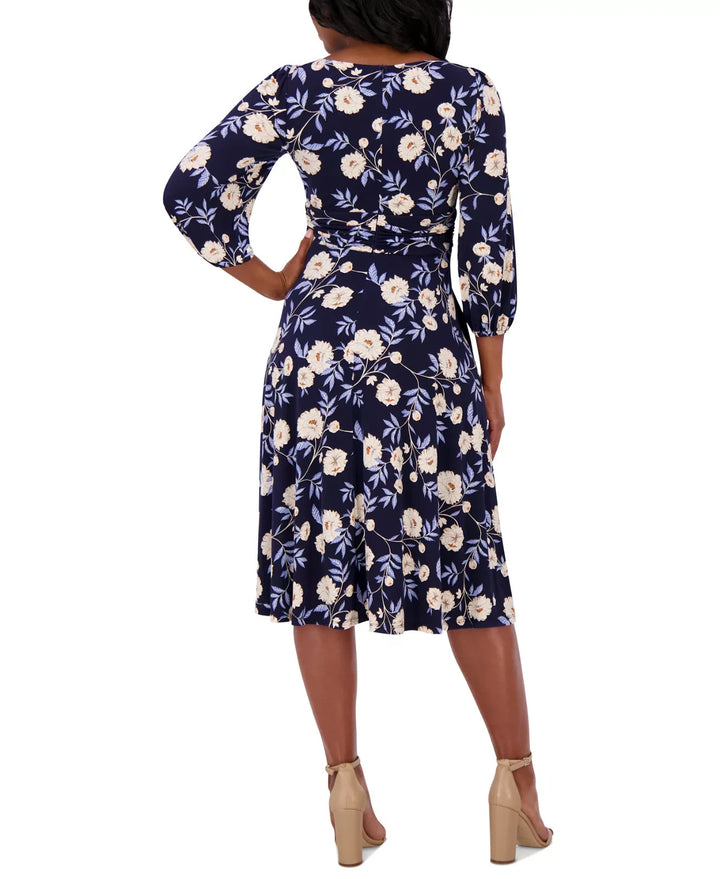 Jessica Howard Women's Floral-Print Midi Fit & Flare Dress MSRP $109