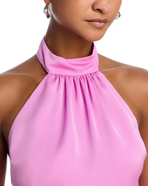 Ramy Brook Faux Feather Trim Halter Top MSRP $395