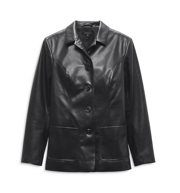 rag & bone Drew Faux Leather Jacket MSRP $558