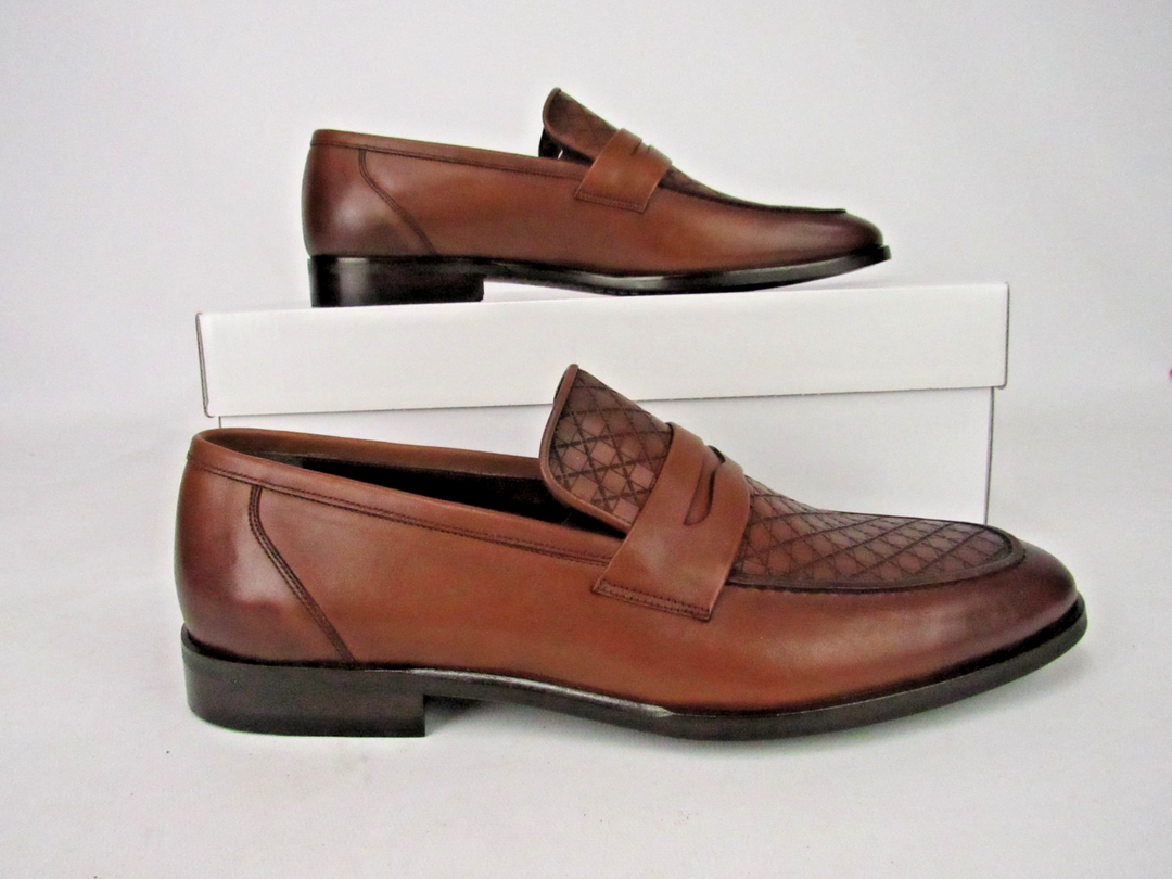 Elegant Men’s Genuine Leather Loafers – Handcrafted Size EU 41