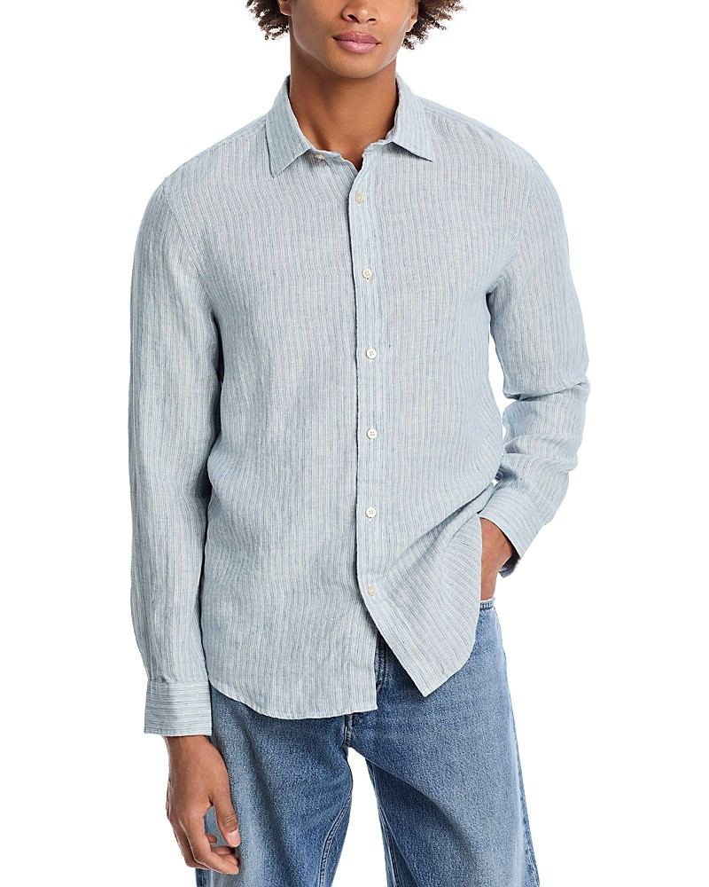 The Men's Store Pencil Stripe Linen Shirt MSRP $128