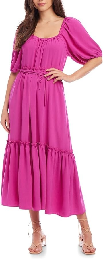 Karen Kane Puff Sleeve Midi Dress MSRP $228 Size XS # 14B 1900