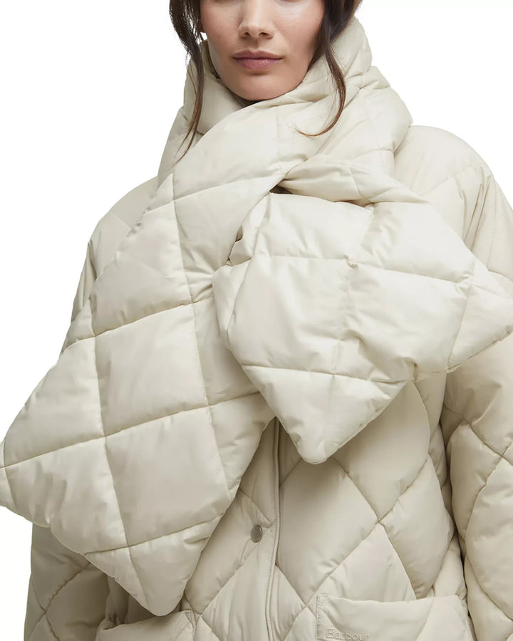 Barbour Brigitte Puffer Coat with Scarf MSRP $425
