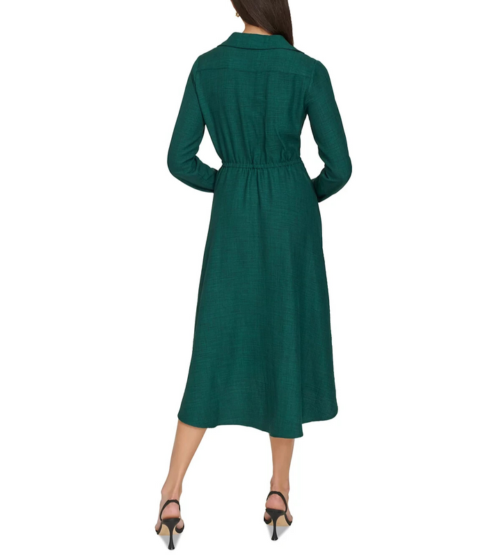Calvin Klein Pull-On Long-Sleeve A-Line Dress MSRP $134