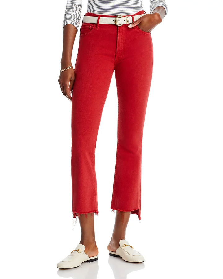 Mother the Insider Frayed Step Hem High Rise Cropped Bootcut Jeans MSRP $228