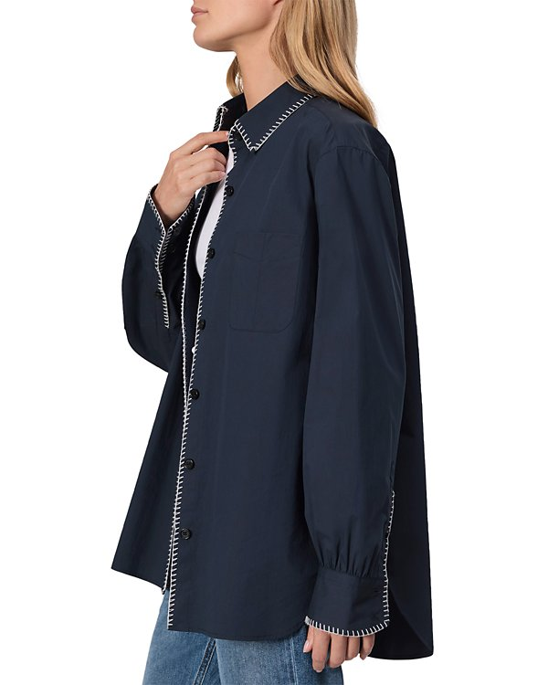 rag & bone Maxine Blanket Stitch Shirt MSRP $228