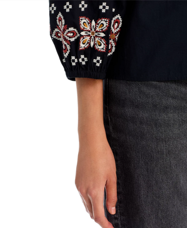Velvet by Graham & Spencer Paola Embroidered Top MSRP $179