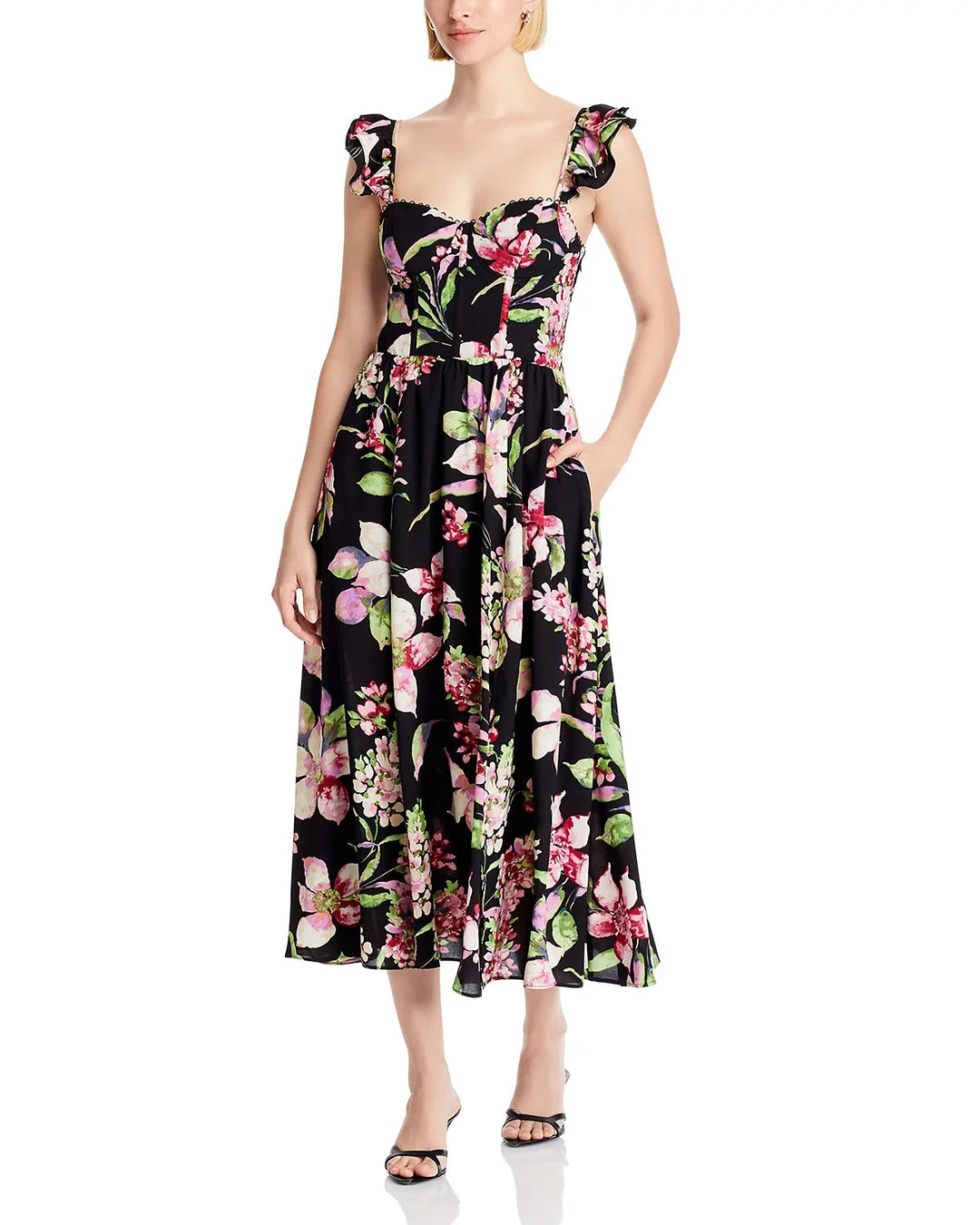 AQUA Corset Midi Dress MSRP $118
