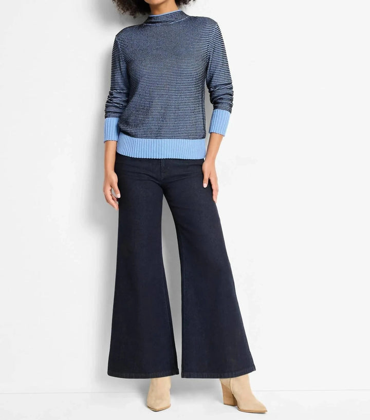 Nic+Zoe Funnel Neck Pixel Knit Sweater MSRP $158