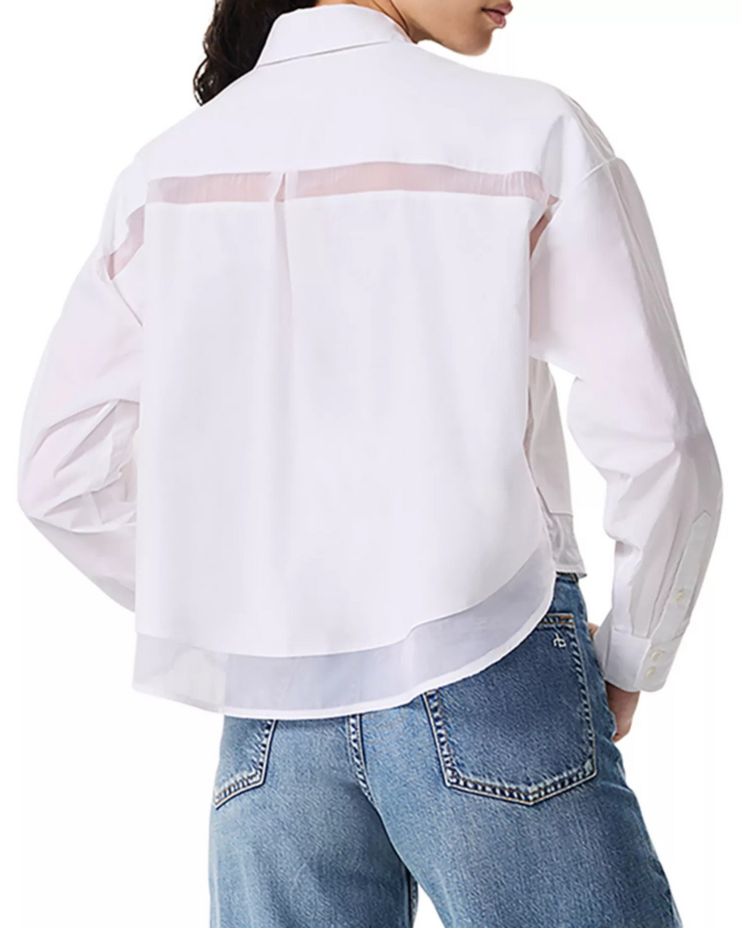 rag & bone Beatrice Cropped Combo Shirt MSRP $248