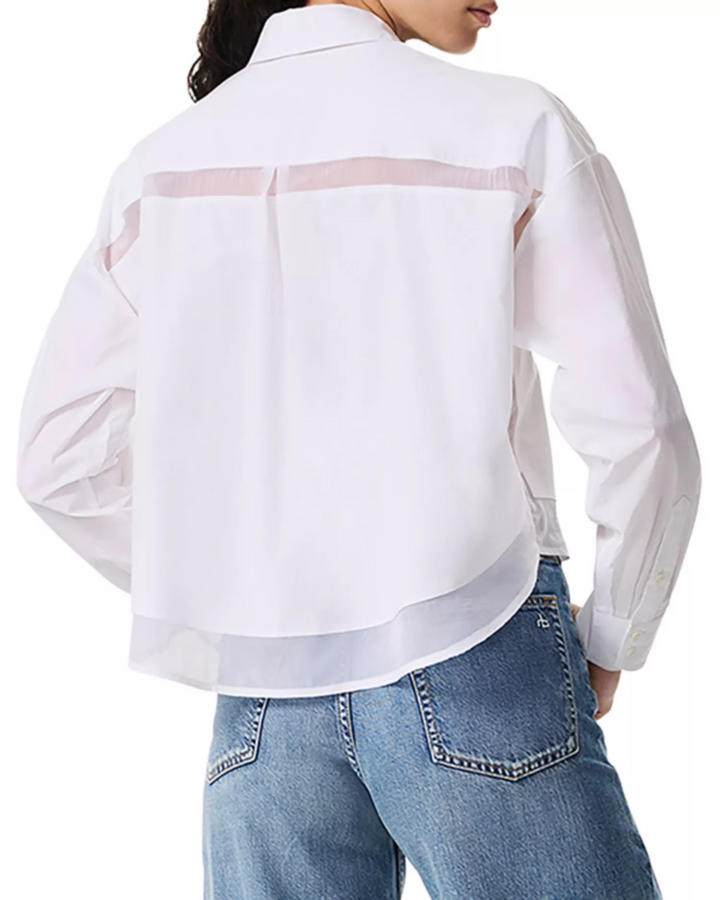 rag & bone Beatrice Cropped Combo Shirt MSRP $248
