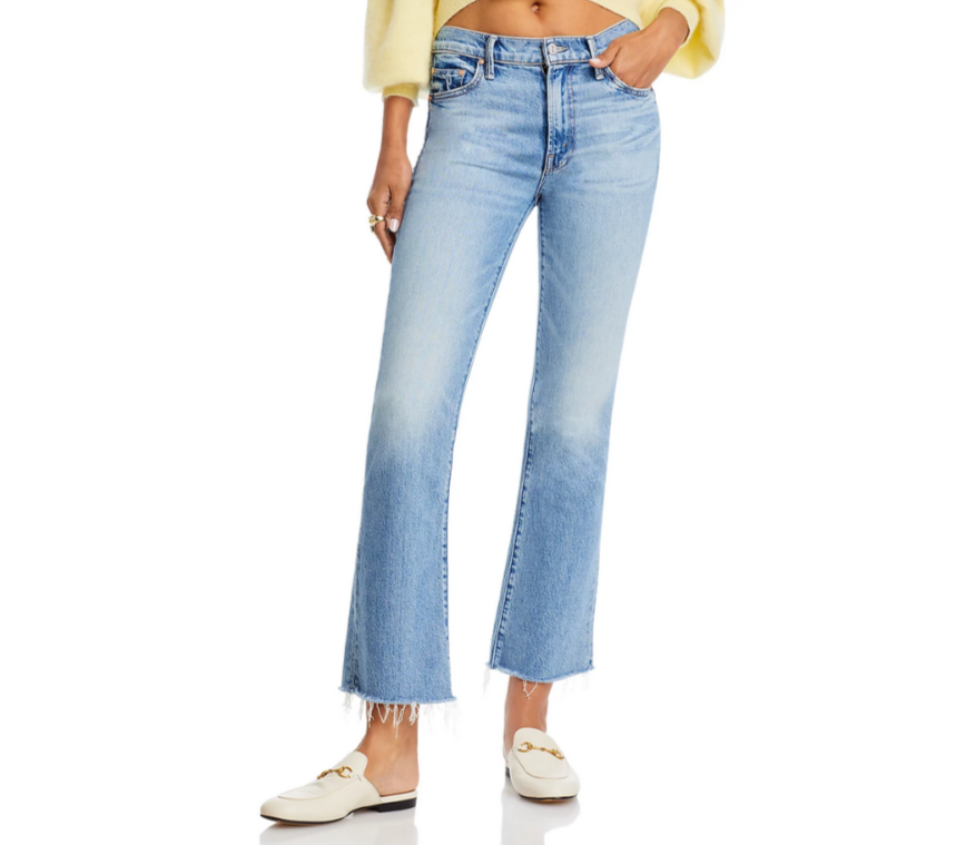 MOTHER The Outsider Flood Fray High Rise Jeans MSRP $268