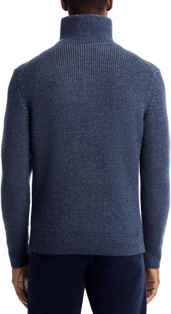 The Men's Store Merino Wool Ribbed Quarter Zip Sweater MSRP $268