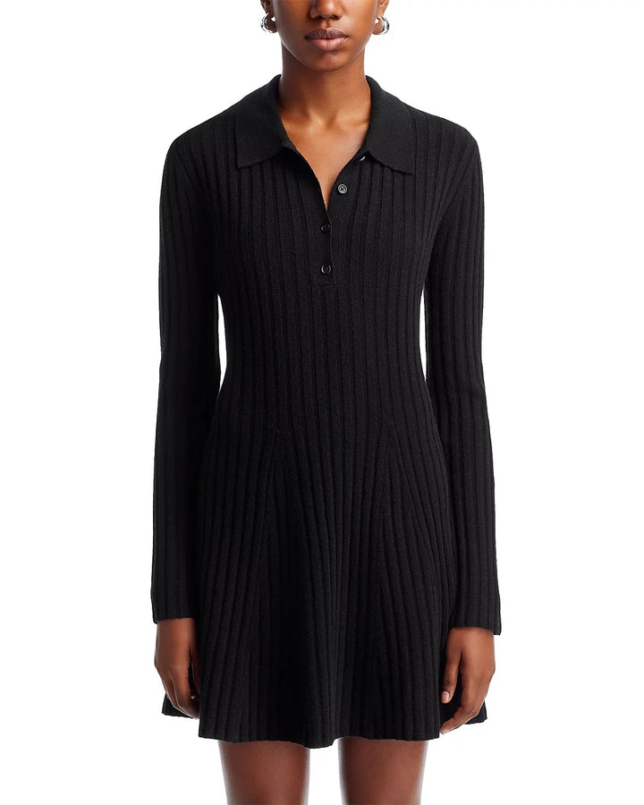 FRENCH CONNECTION Vhari Ribbed Button Up Mini Dress MSRP $118