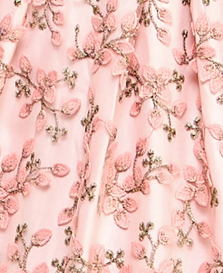 BCX Juniors' 3D Floral Deep V-Neck Open-Back Gown MSRP $199