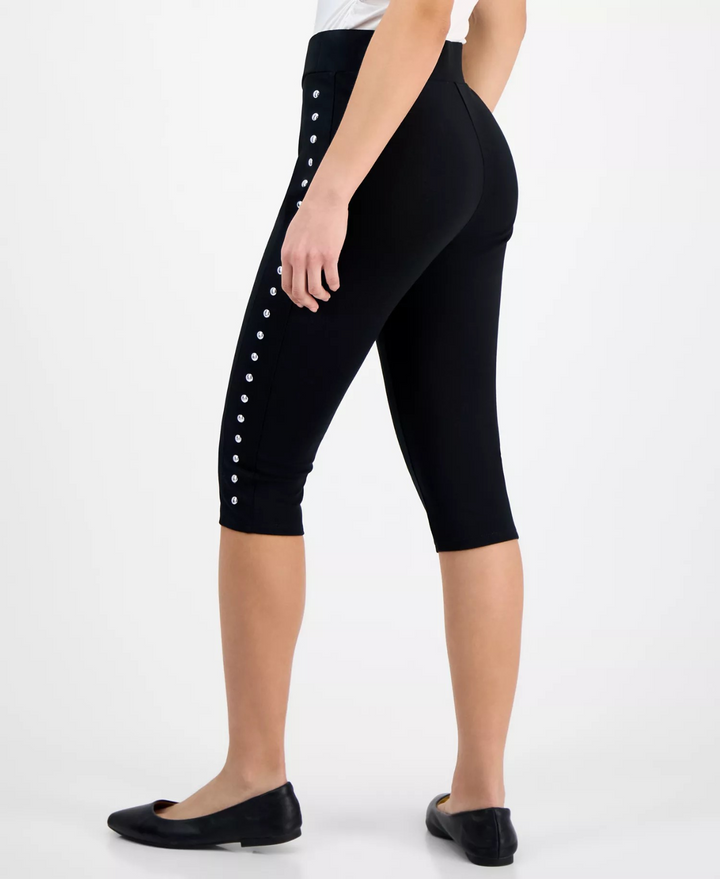 Bar Iii Petite Side-Studded Ponte Capri Pants MSRP $49