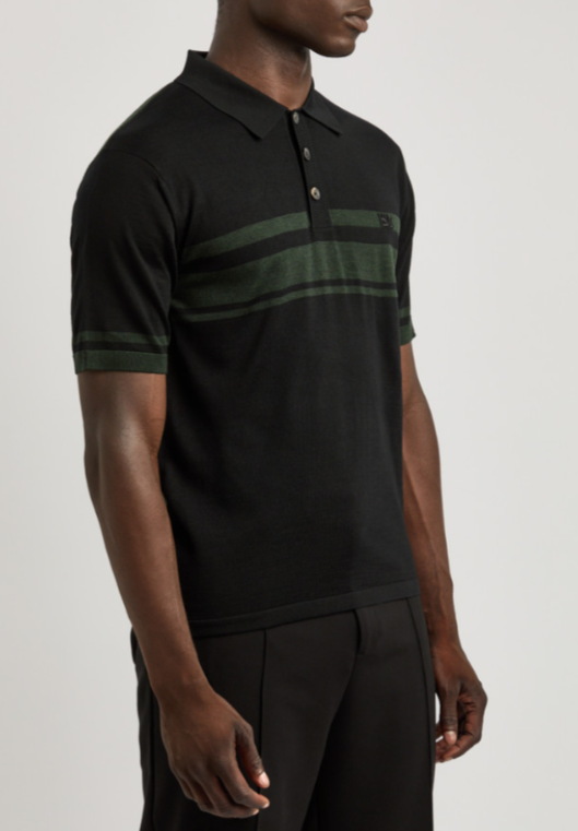 Wales Bonner Dawn Striped-intarsia Wool Polo Shirt