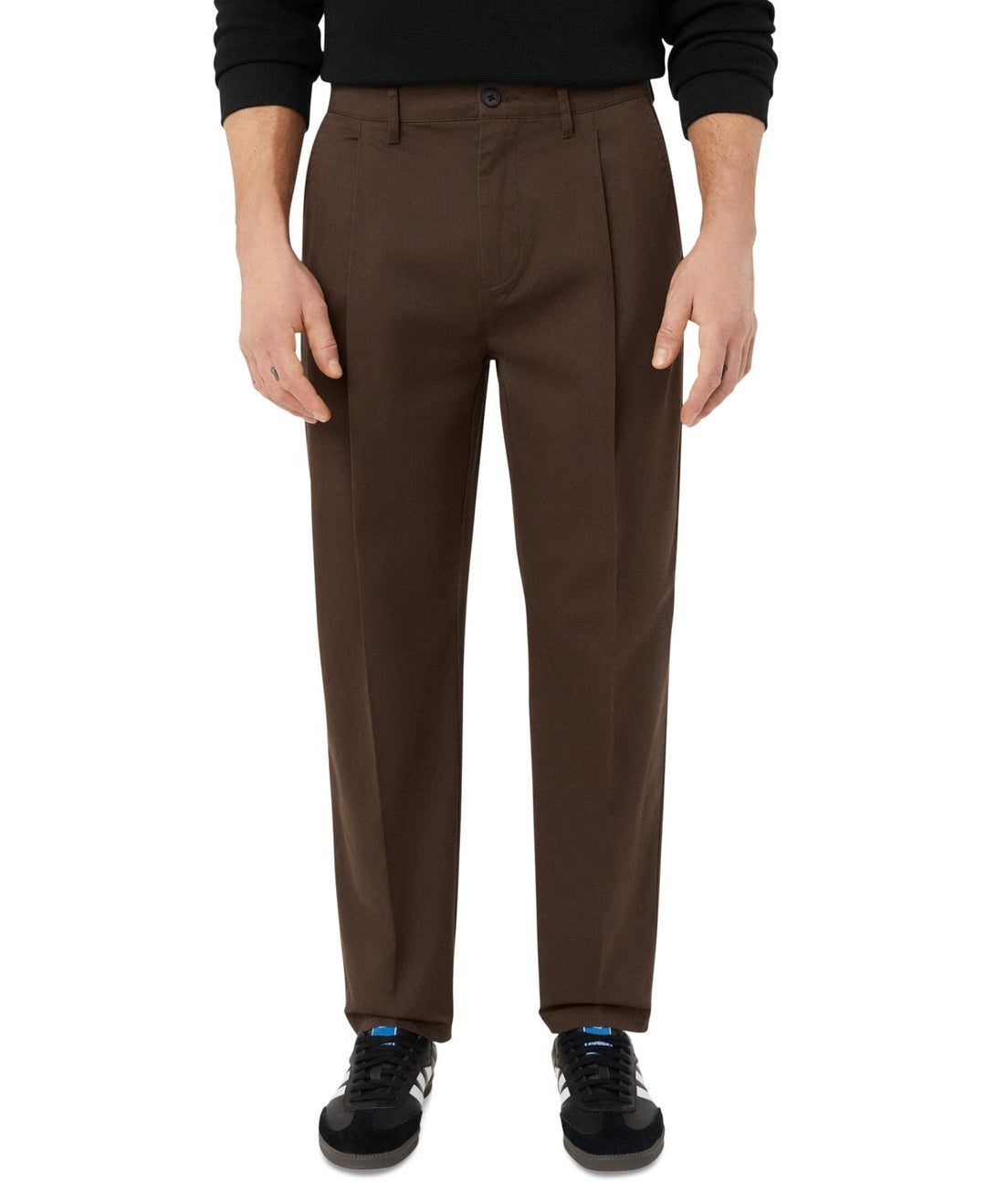 Frank And Oak Men's Relaxed-Fit Pleated Tapered Chinos MSRP $119