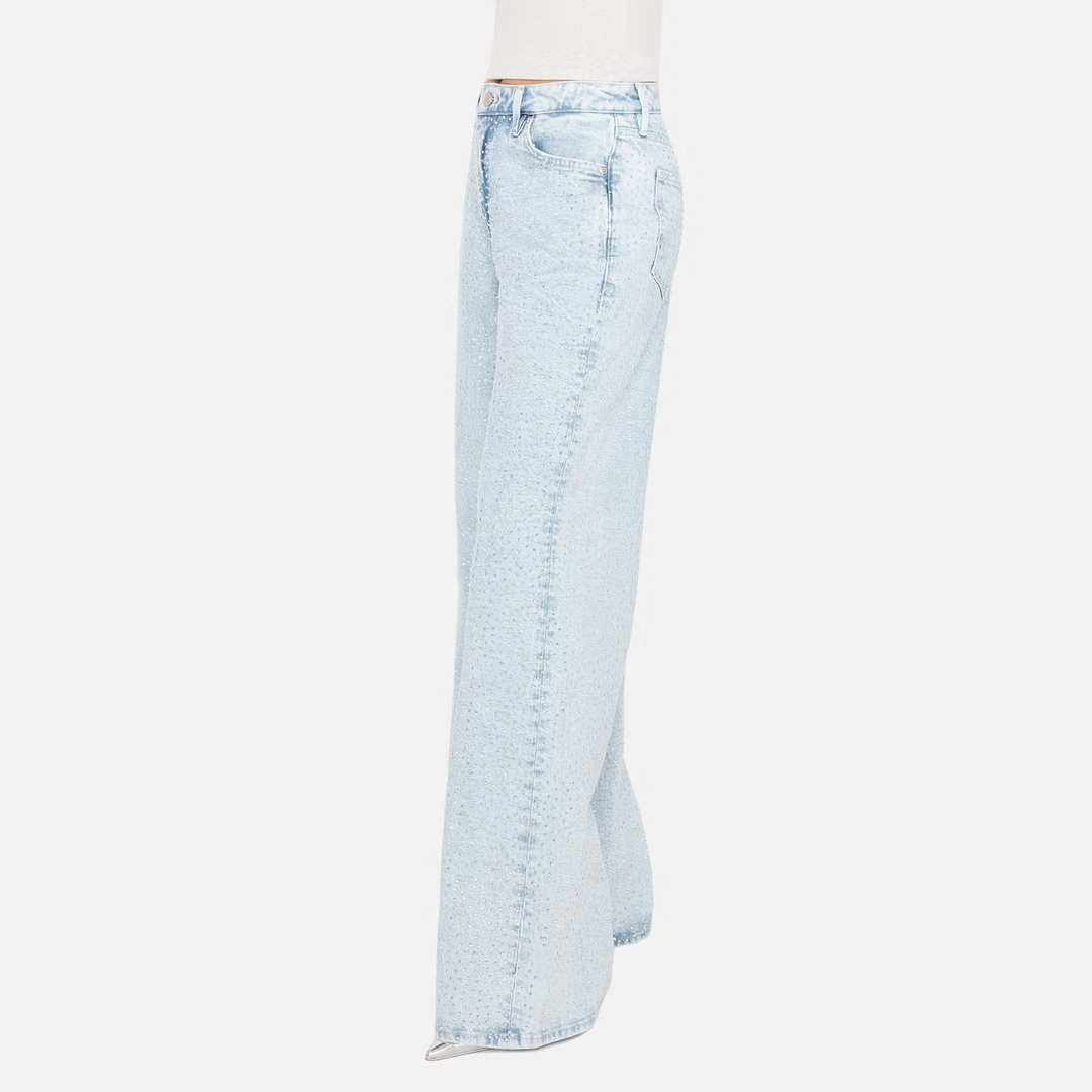 Good American Good Ease Sequinned Denim Jeans MSRP $259